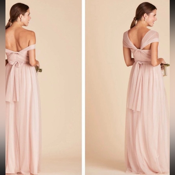 Birdy Grey Dress Womens Small Christina Pink Tulle Wedding Bridesmaid Formal - Picture 3 of 15